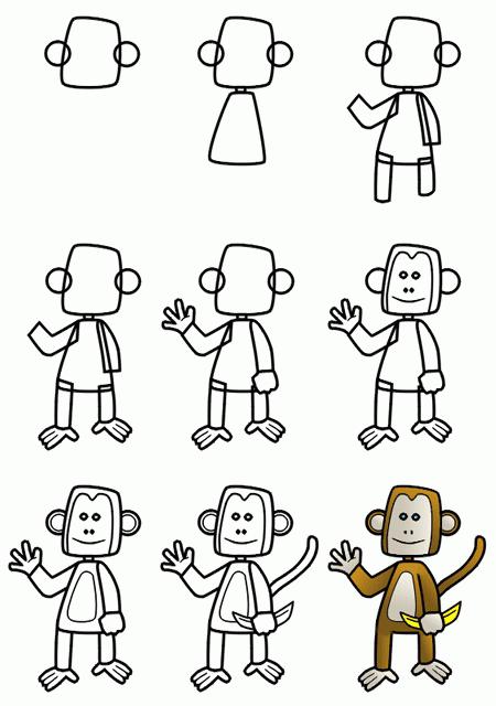 Como desenhar um macaco passo a passo
